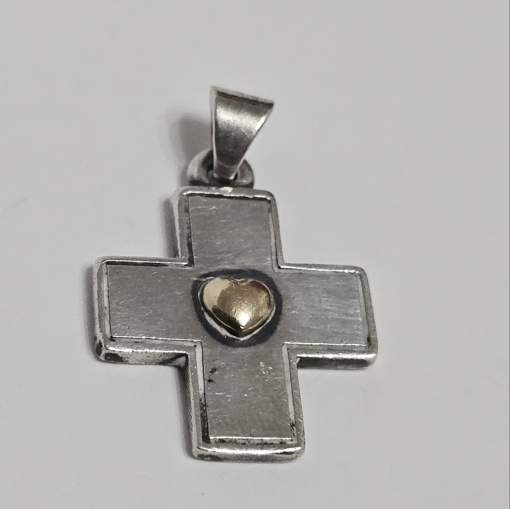 James Avery Sterling Cross Heart Pendant